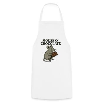 Mouse o'Chocolate Pun Mouse Chocolate - Cooking Apron - white - Front - AI Model Male 185 dark (185cm)