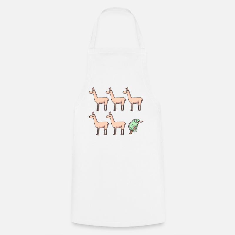 Caméléon Llama - Tablier de cuisine - blanc