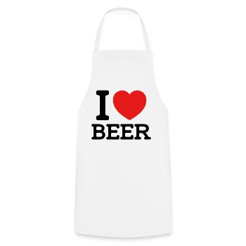 I love Beer (Farben änderbar) - Kochschürze - Weiß - Vorne - AI Model Male 185 dark (185cm)