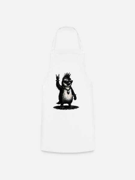 Punk Rock Pinguin Mit Sonnenbrille - Kochschürze - Weiß