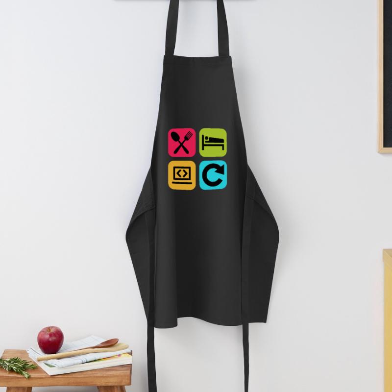 Eat Sleep Program Repeat Funny Quote Code Cooking Apron
