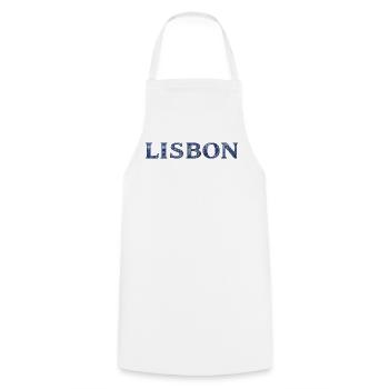 Lettrage des ornements Lisbon Blue - Tablier de cuisine - blanc - Devant - AI Model Male 185 dark (185cm)