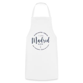 Madrid City Love - Tablier de cuisine - blanc - Devant - AI Model Male 185 dark (185cm)
