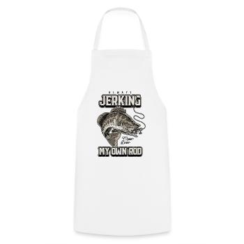 Always Jerking My Rod Funny Fishing - Cooking Apron - white - Front - AI Model Male 185 dark (185cm)
