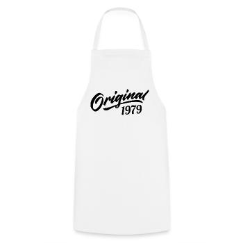 Vintage 1979 Anniversary 1979 Original 1979 - Cooking Apron - white - Front - AI Model Male 185 dark (185cm)