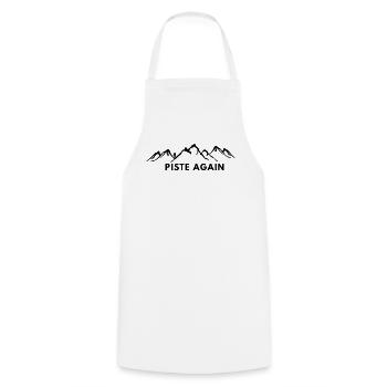 PISTE AGAIN. SKI. SKI WINTE SPORT - Cooking Apron - white - Front - AI Model Male 185 dark (185cm)