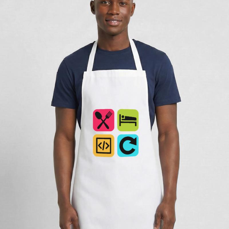 Manger Dormir Code Répéter Citation drôle Dev Tablier de cuisine