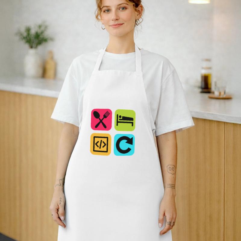 Manger Dormir Code Répéter Citation drôle Dev Tablier de cuisine