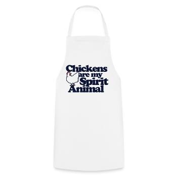 Les poules sont mon animal spirituel - Tablier de cuisine - blanc - Devant - AI Model Male 185 dark (185cm)