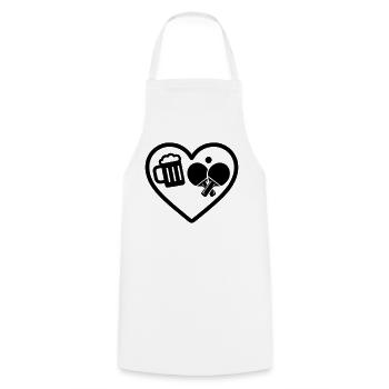 Heart Beer Tischtennis-Humor - Kochschürze - Weiß - Vorne - AI Model Male 185 dark (185cm)