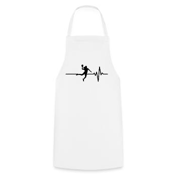 Handball is my life, heartbeat, World Cup, European Championships, DE - Cooking Apron - white - Front - AI Model Male 185 dark (185cm)