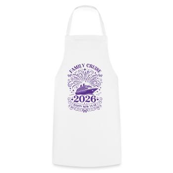 2026 Family Cruise Happy New Year Ahoy - Cooking Apron - white - Front - AI Model Male 185 dark (185cm)