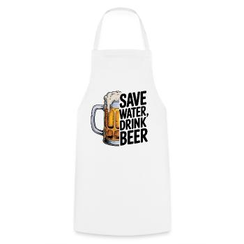 Mes projets pour aujourd’hui - Logo de la bière cool - Tablier de cuisine - blanc - Devant - AI Model Male 185 dark (185cm)