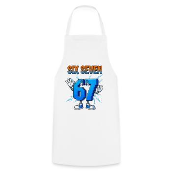 67 Gen Alpha Six Seven Italian 6 7 Brainrot - Cooking Apron - white - Front - AI Model Male 185 dark (185cm)