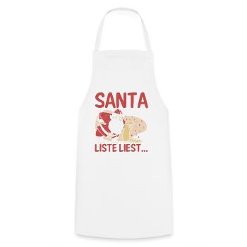 Santa Claus Christmas Time Naughty Christmas - Cooking Apron - white - Front - AI Model Male 185 dark (185cm)