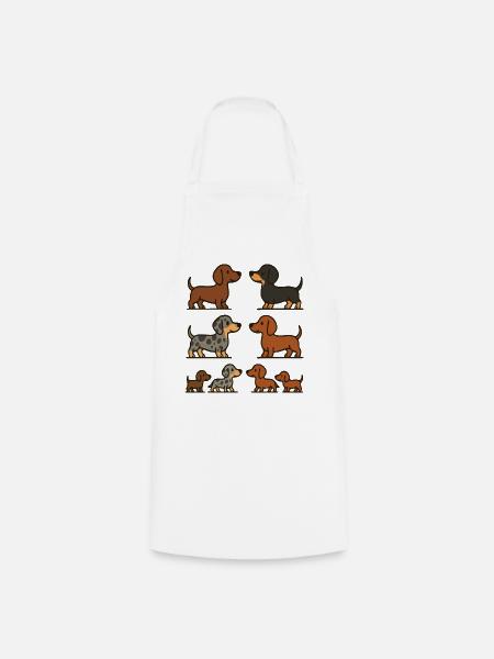 Dachshund Quartet Illustrationspaket - Kochschürze - Weiß