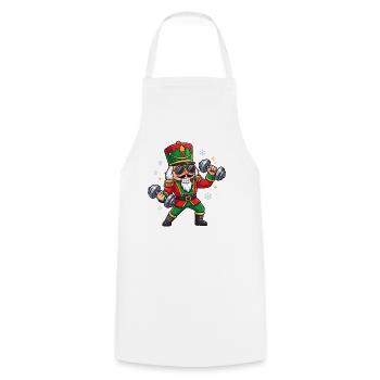 Christmas Nutcracker Weightlifting Funny Worko - Cooking Apron - white - Front - AI Model Male 185 dark (185cm)