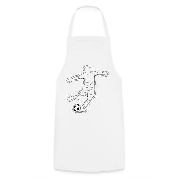 Fußball Dribbling Spieler Lauf Vektor - Kochschürze - Weiß - Vorne - AI Model Male 185 dark (185cm)