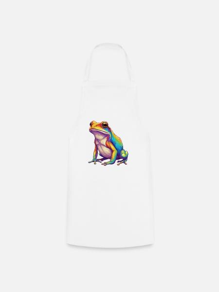 Bunte Froschregenbogen-Pop-Art-Aquarell - Kochschürze - Weiß
