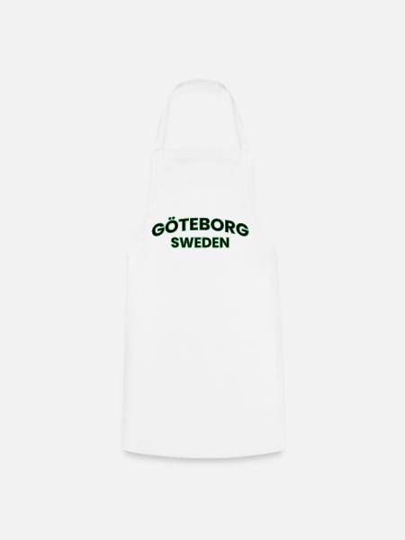 Göteborg in grüner Silhouette - Kochschürze - Weiß