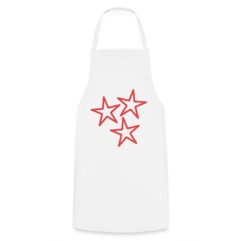 STAR. VALENTINE'S DAY. HEART. I LOVE YOU. I LOVE - Cooking Apron - white - Front - AI Model Male 185 dark (185cm)