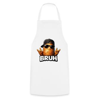 BRUH Potato Rockheld - Cooking Apron - white - Front - AI Model Male 185 dark (185cm)