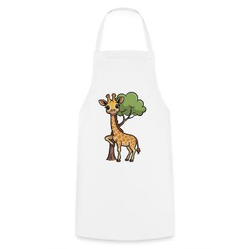 Cuddly giraffe in the forest - Cooking Apron - white - Front - AI Model Male 185 dark (185cm)