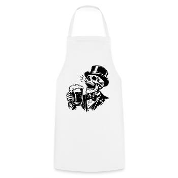 Bräutigam Junggeselle Bier Skelett - Kochschürze - Weiß - Vorne - AI Model Male 185 dark (185cm)
