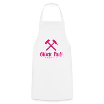 Good luck! - Ruhrpott - Zeche - Zollverein - Cooking Apron - white - Front - AI Model Male 185 dark (185cm)
