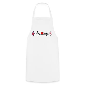 City of London & UK Heartbeat - Cooking Apron - white - Front - AI Model Male 185 dark (185cm)