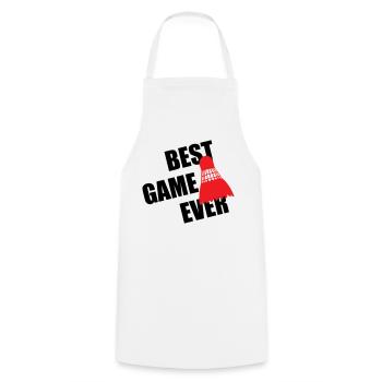 Badminton Best Game Ever - Cooking Apron - white - Front - AI Model Male 185 dark (185cm)