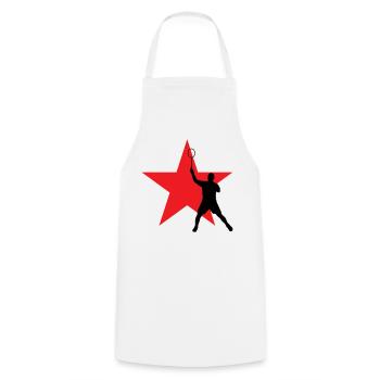 Badminton - Sport - Racket - Cooking Apron - white - Front - AI Model Male 185 dark (185cm)