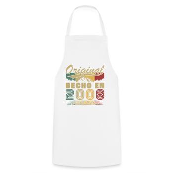 Made in 2008 Vintage Birthday Gift - Cooking Apron - white - Front - AI Model Male 185 dark (185cm)