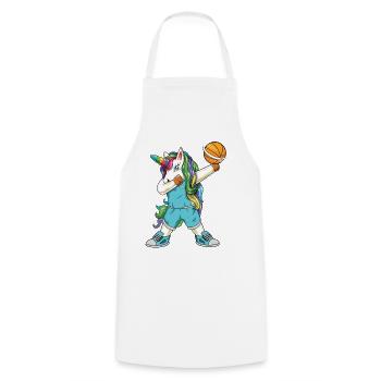 Funny Dabbing Basketball Unicorn Baller Sport Gift - Cooking Apron - white - Front - AI Model Male 185 dark (185cm)
