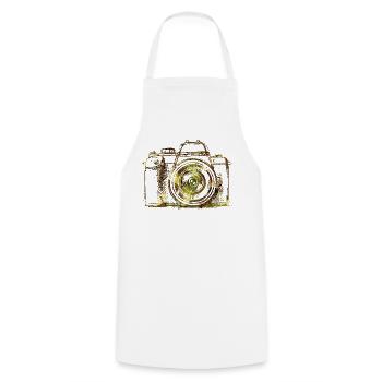 Camouflage Camera Portrait - Cooking Apron - white - Front - AI Model Male 185 dark (185cm)