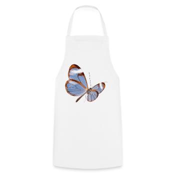Glasflügler Schmetterling Transparent Design - Kochschürze - Weiß - Vorne - AI Model Male 185 dark (185cm)