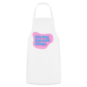 Funny Typography Design – This Bag Has Seen Things - Kochschürze - Weiß - Vorne - AI Model Male 185 dark (185cm)