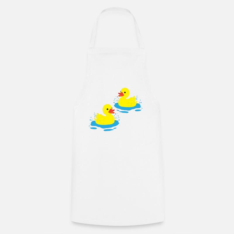 Two-happy-ducks - Cooking Apron - white