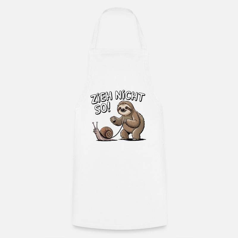 Sloth Humor Don't Pull So Cartoon - Cooking Apron - white