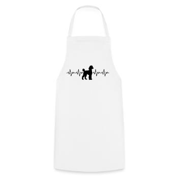 Poodle ECG Heartbeat - Cooking Apron - white - Front - AI Model Male 185 dark (185cm)