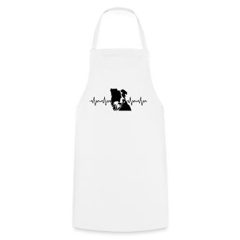 Battement de cœur ECG Border Collie - Tablier de cuisine - blanc - Devant - AI Model Male 185 dark (185cm)