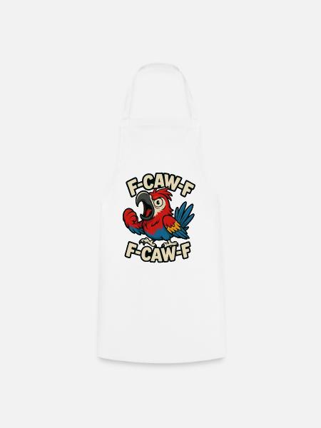F-CAW-F papagei schreit shirt, lustiger vogel - Kochschürze - Weiß