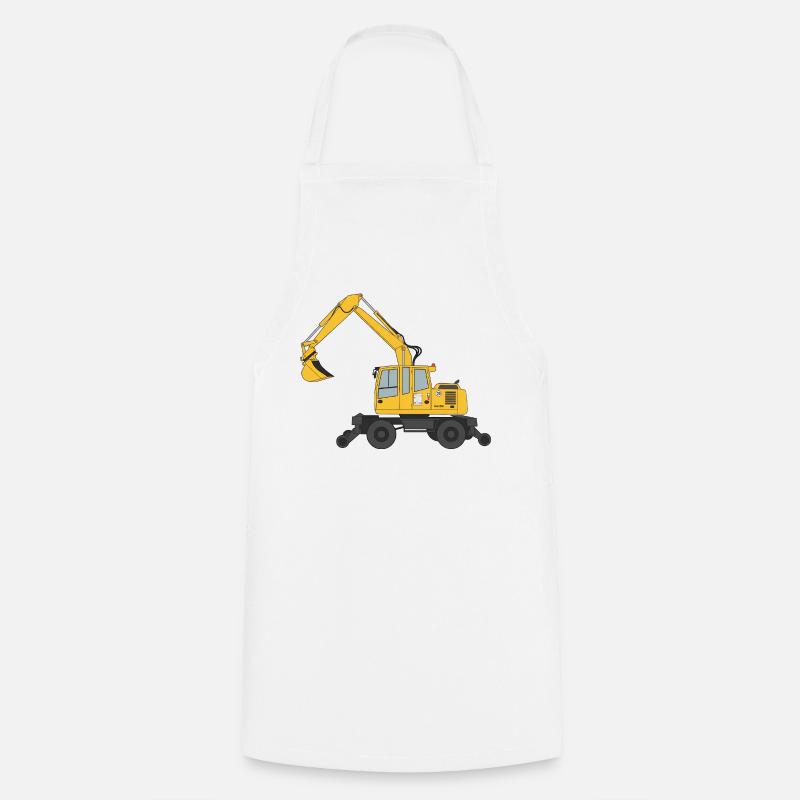 Zweiwegebagger Bagger Gleisbau - Kochschürze - Weiß