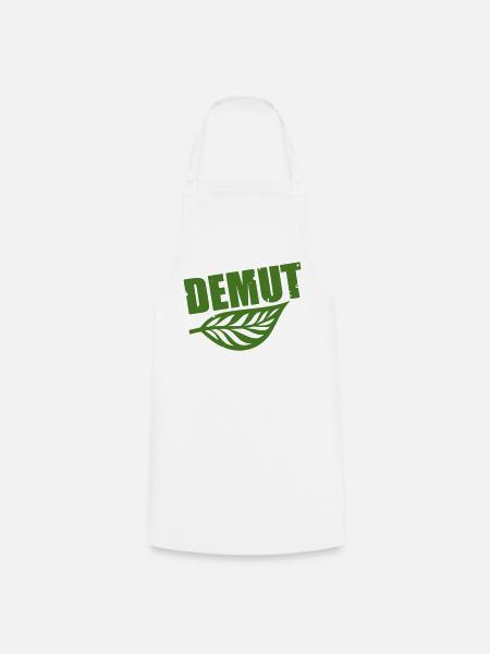 Demut mit Blatt grüne Typografie - Kochschürze - Weiß