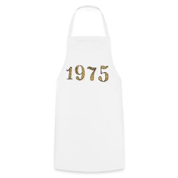 Cadeau d’anniversaire 1975 Vintage 1975  - Tablier de cuisine - blanc - Devant - AI Model Male 185 dark (185cm)