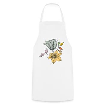 Vintage Blossom Illustration - Tablier de cuisine - blanc - Devant - AI Model Male 185 dark (185cm)