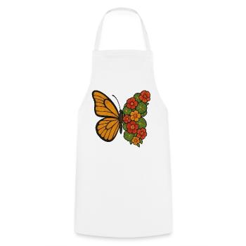 Butterfly Bloom Split - Cooking Apron - white - Front - AI Model Male 185 dark (185cm)