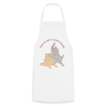 THIS IS NOT A SAFE SPACE - Cooking Apron - white - Front - AI Model Male 185 dark (185cm)