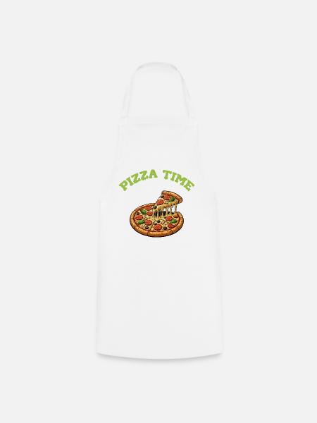Pizza Time - Kochschürze - Weiß