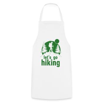 Let's go hiking Bergsteiger Wanderer Silhouette - Kochschürze - Weiß - Vorne - AI Model Male 185 dark (185cm)